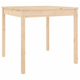 Garden Table 82.5x82.5x76 cm Solid Wood Pine - Front View
