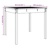 Garden Table 82.5x82.5x76 cm Solid Wood Pine
