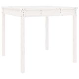 Garden Table White 82.5x82.5x76 cm Solid Wood Pine