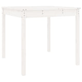 Garden Table White 82.5x82.5x76 cm Solid Wood Pine - Front View