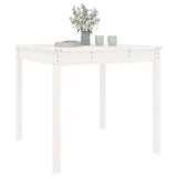Garden Table White 82.5x82.5x76 cm Solid Wood Pine - Top-Down View
