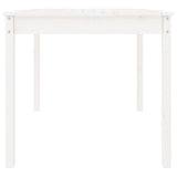 Garden Table White 82.5x82.5x76 cm Solid Wood Pine - Rear View