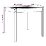 Garden Table White 82.5x82.5x76 cm Solid Wood Pine