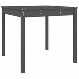 Garden Table Grey 82.5x82.5x76 cm Solid Wood Pine - Front View