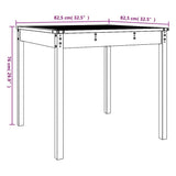 Garden Table Grey 82.5x82.5x76 cm Solid Wood Pine