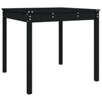 Garden Table Black 82.5x82.5x76 cm Solid Wood Pine