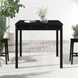 Garden Table Black 82.5x82.5x76 cm Solid Wood Pine - Side View