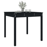 Garden Table Black 82.5x82.5x76 cm Solid Wood Pine - Top-Down View