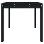 Garden Table Black 82.5x82.5x76 cm Solid Wood Pine