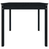 Garden Table Black 82.5x82.5x76 cm Solid Wood Pine - Rear View