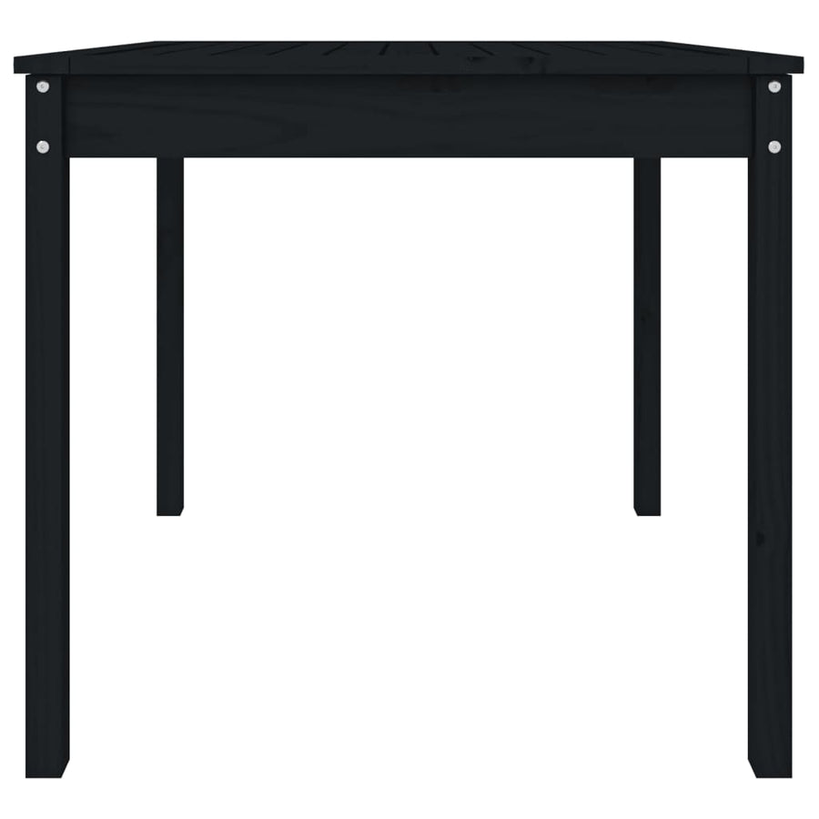 Garden Table Black 82.5x82.5x76 cm Solid Wood Pine