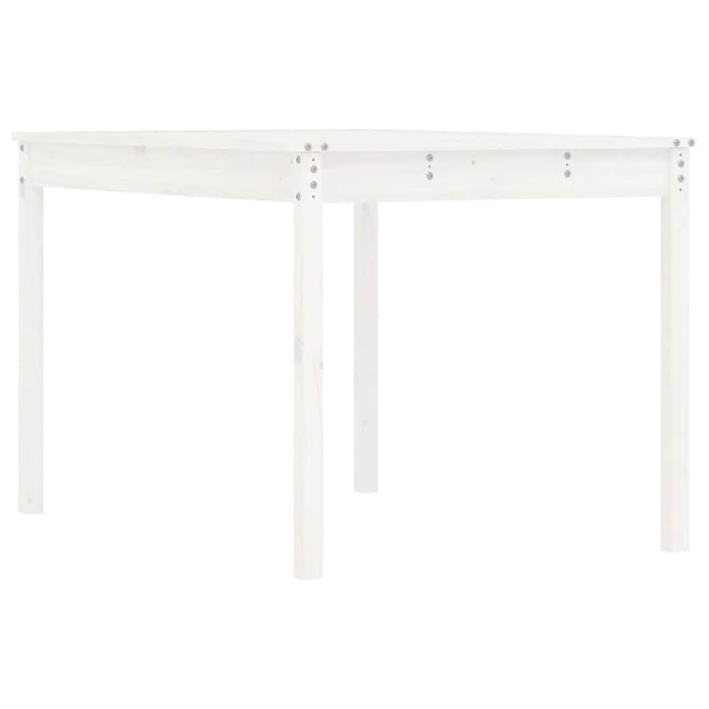 Garden Table White 121x82.5x76 cm Solid Wood Pine