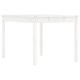 Garden Table White 121x82.5x76 cm Solid Wood Pine