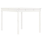 Garden Table White 121x82.5x76 cm Solid Wood Pine