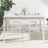 Garden Table White 121x82.5x76 cm Solid Wood Pine - Side View
