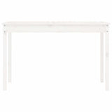 Garden Table White 121x82.5x76 cm Solid Wood Pine - 45-Degree Angle