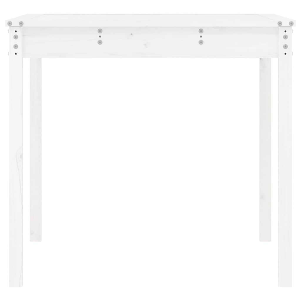 Garden Table White 121x82.5x76 cm Solid Wood Pine