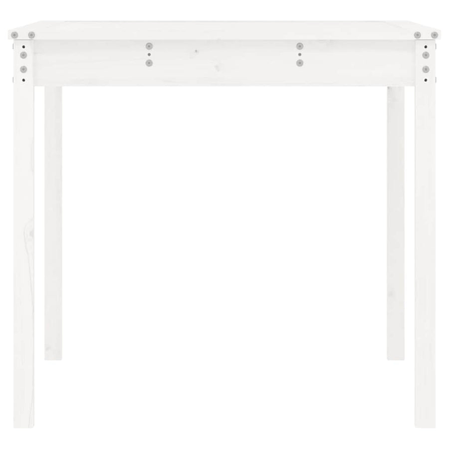 Garden Table White 121x82.5x76 cm Solid Wood Pine