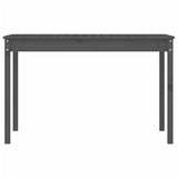 Garden Table Grey 121x82.5x76 cm Solid Wood Pine