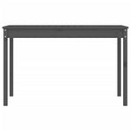 Garden Table Grey 121x82.5x76 cm Solid Wood Pine