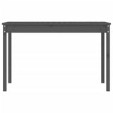 Garden Table Grey 121x82.5x76 cm Solid Wood Pine - 45-Degree Angle