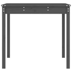 Garden Table Grey 121x82.5x76 cm Solid Wood Pine
