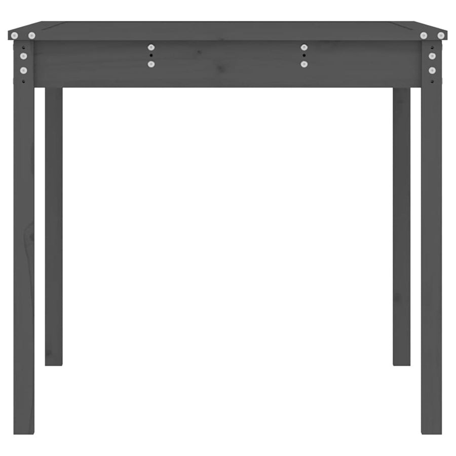Garden Table Grey 121x82.5x76 cm Solid Wood Pine