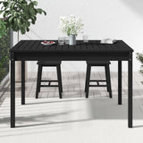Garden Table Black 121x82.5x76 cm Solid Wood Pine - Side View