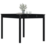 Garden Table Black 121x82.5x76 cm Solid Wood Pine - Top-Down View