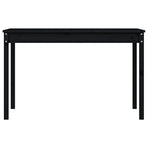 Garden Table Black 121x82.5x76 cm Solid Wood Pine