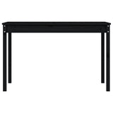 Garden Table Black 121x82.5x76 cm Solid Wood Pine - 45-Degree Angle