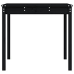 Garden Table Black 121x82.5x76 cm Solid Wood Pine