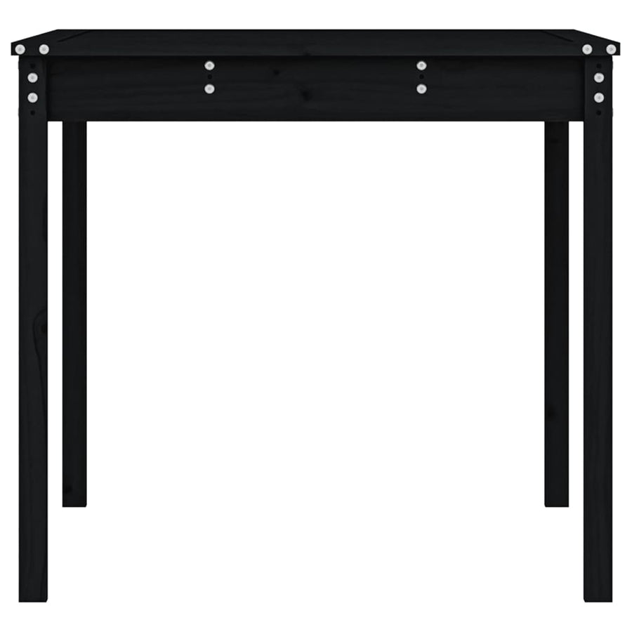 Garden Table Black 121x82.5x76 cm Solid Wood Pine