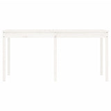 Garden Table White 159.5x82.5x76 cm Solid Wood Pine - 45-Degree Angle