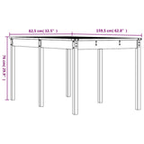 Garden Table White 159.5x82.5x76 cm Solid Wood Pine