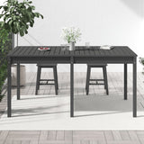 Garden Table Grey 159.5x82.5x76 cm Solid Wood Pine - Side View