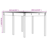 Garden Table Grey 159.5x82.5x76 cm Solid Wood Pine