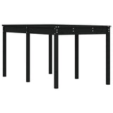 Garden Table Black 159.5x82.5x76 cm Solid Wood Pine - Front View