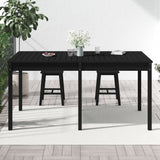 Garden Table Black 159.5x82.5x76 cm Solid Wood Pine - Side View