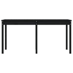 Garden Table Black 159.5x82.5x76 cm Solid Wood Pine