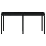 Garden Table Black 159.5x82.5x76 cm Solid Wood Pine - 45-Degree Angle