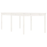 Garden Table White 203.5x100x76 cm Solid Wood Pine - Front View