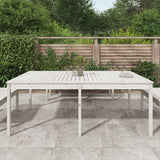 Garden Table White 203.5x100x76 cm Solid Wood Pine - Side View