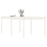 Garden Table White 203.5x100x76 cm Solid Wood Pine - Top-Down View