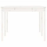 Garden Table White 203.5x100x76 cm Solid Wood Pine - Rear View