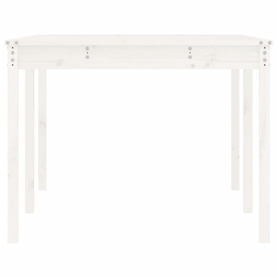 Garden Table White 203.5x100x76 cm Solid Wood Pine