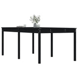 Garden Table Black 203.5x100x76 cm Solid Wood Pine - Top-Down View