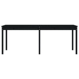 Garden Table Black 203.5x100x76 cm Solid Wood Pine