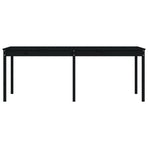 Garden Table Black 203.5x100x76 cm Solid Wood Pine