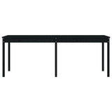 Garden Table Black 203.5x100x76 cm Solid Wood Pine - 45-Degree Angle
